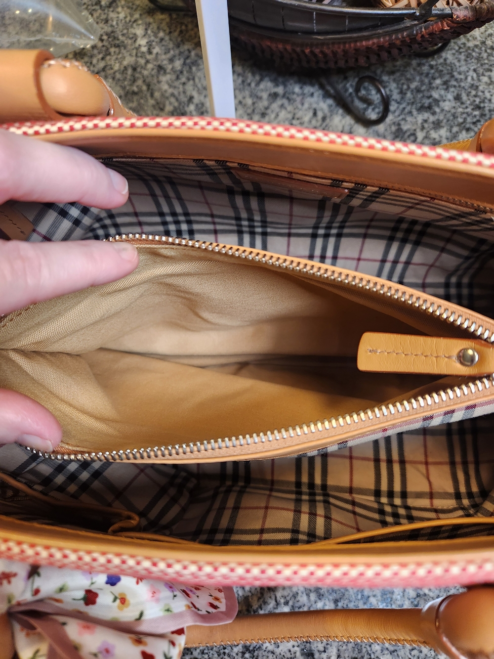 Burberry Vintage Pink Canvas Satchel/Tote Bag With COA - Picture 10 of 13